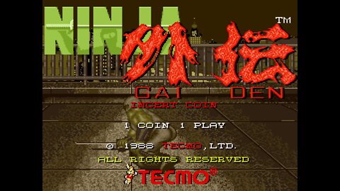 Ninja Gaiden Arcade Game, Tecmo 1988, playthrough