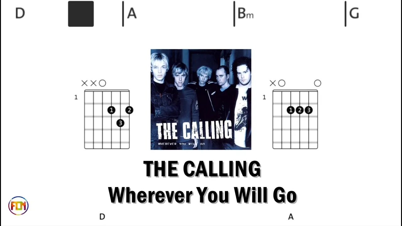 THE CALLING Wherever You Will Go - (Chords & Lyrics like a Karaoke) HD