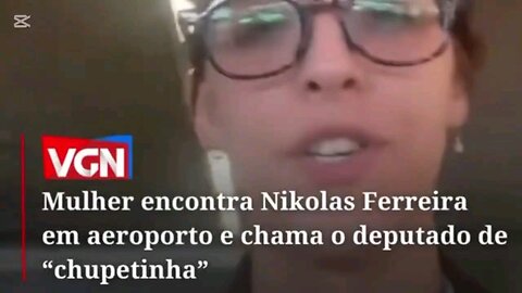 ESQUERDISTA OFENDE NIKOLAS NUM AEROPORTO
