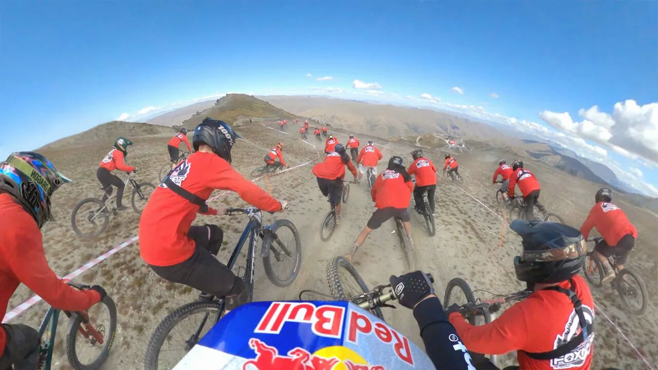 Start LAST, Finish 1st?! 100 Amateurs Vs Pro Mountain Bikers