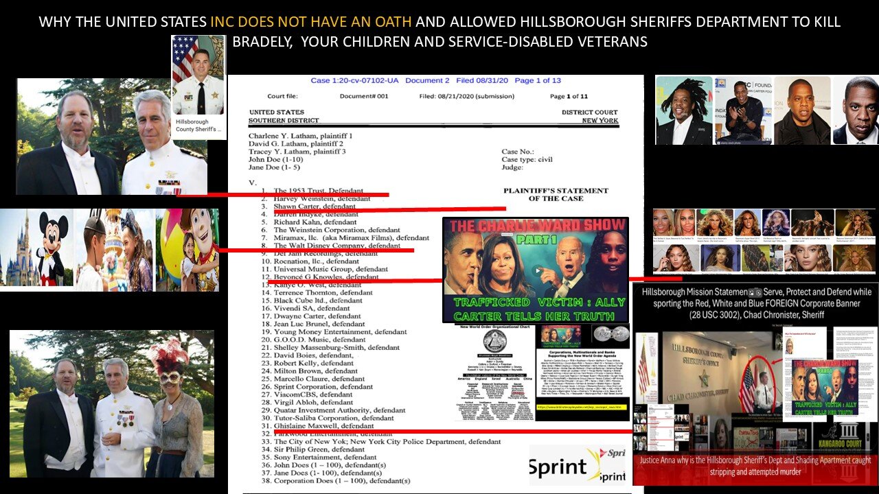 WHY THE UNITED STATES INC DOES NOT HAVE AN OATH AND ALLOWS HILLSBOROUGH SHERIFFS DEPT TO KILL