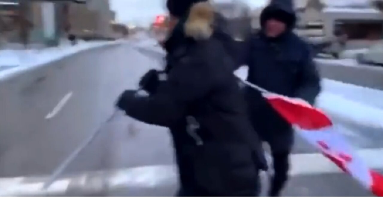 Unhinged Ottawa man steals a Canada flag from a 13-year-old girl