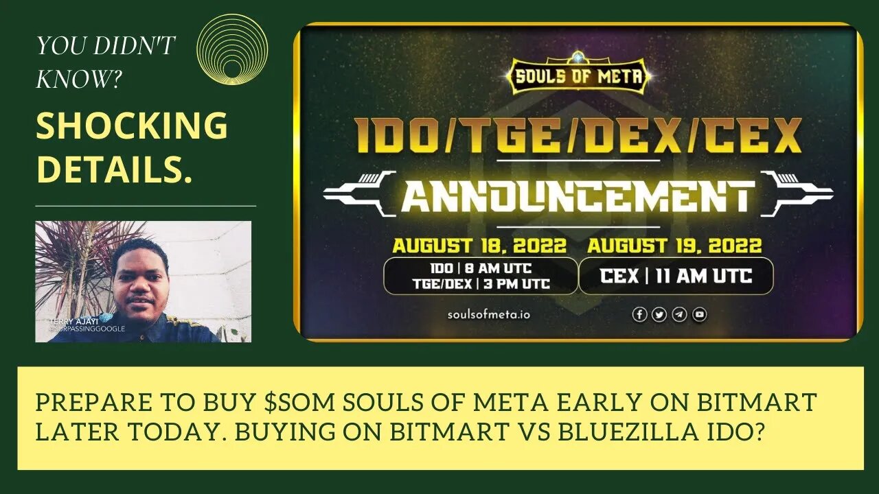 Prepare To Buy $SOM Souls Of Meta Early On Bitmart Later Today. Buying On Bitmart Vs Bluezilla IDO?