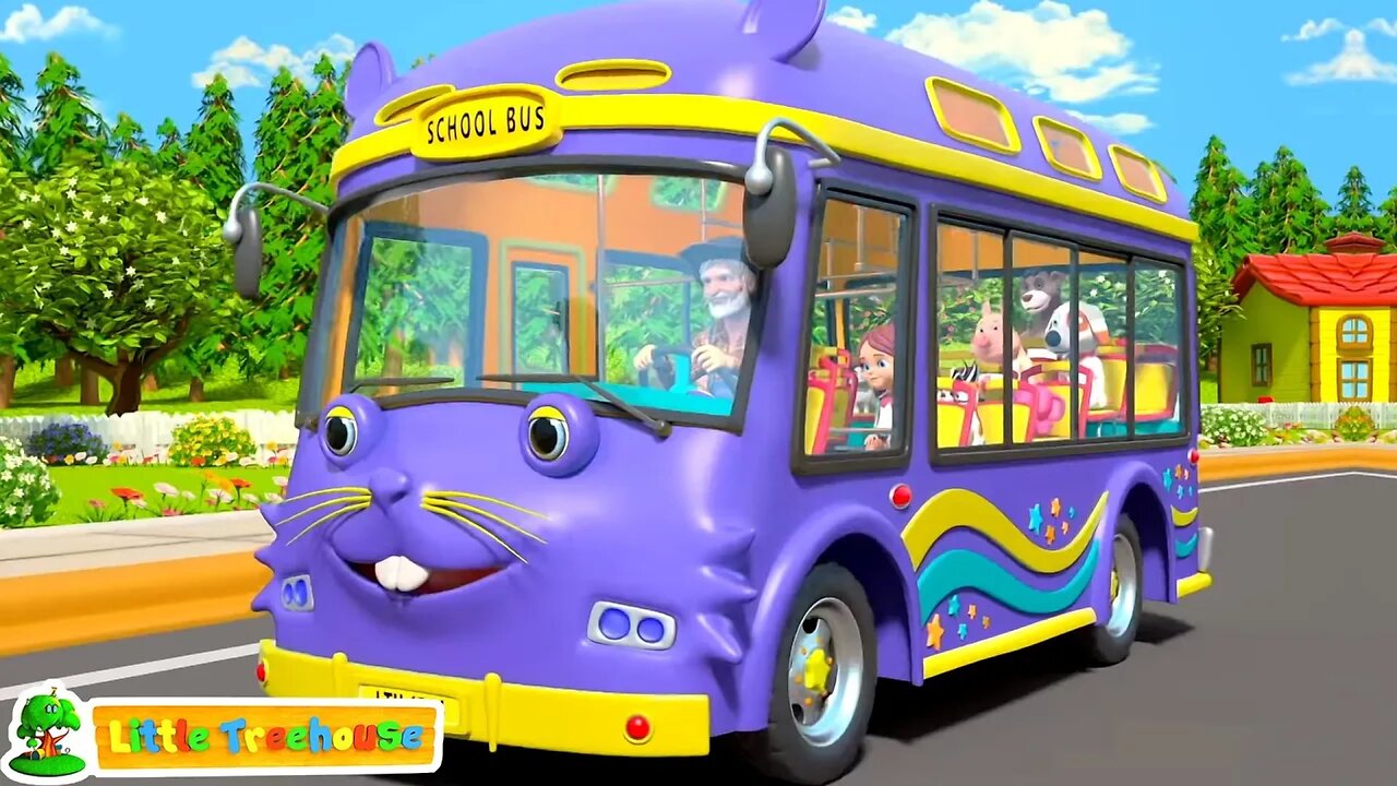 Wheels On The Bus Nursery Rhyme & Cartoon Video for Babies