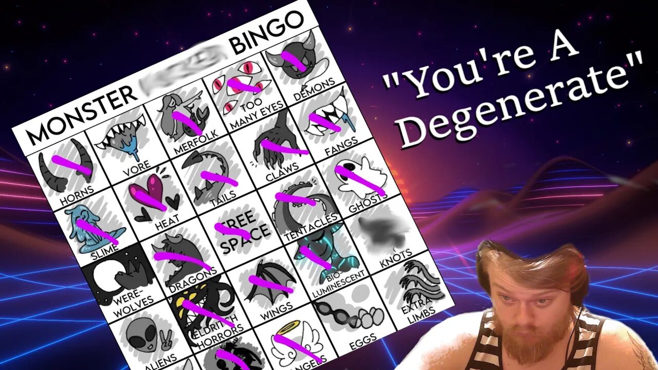 we played monster kink bingo