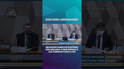 DISCURSO ARRASADOR! Senador Marcos Rogério escancara o que Renan e Cia fizeram com a CPI!