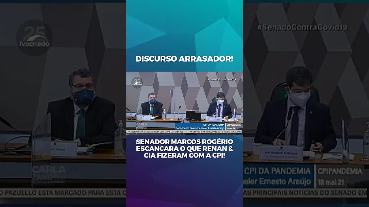 DISCURSO ARRASADOR! Senador Marcos Rogério escancara o que Renan e Cia fizeram com a CPI!