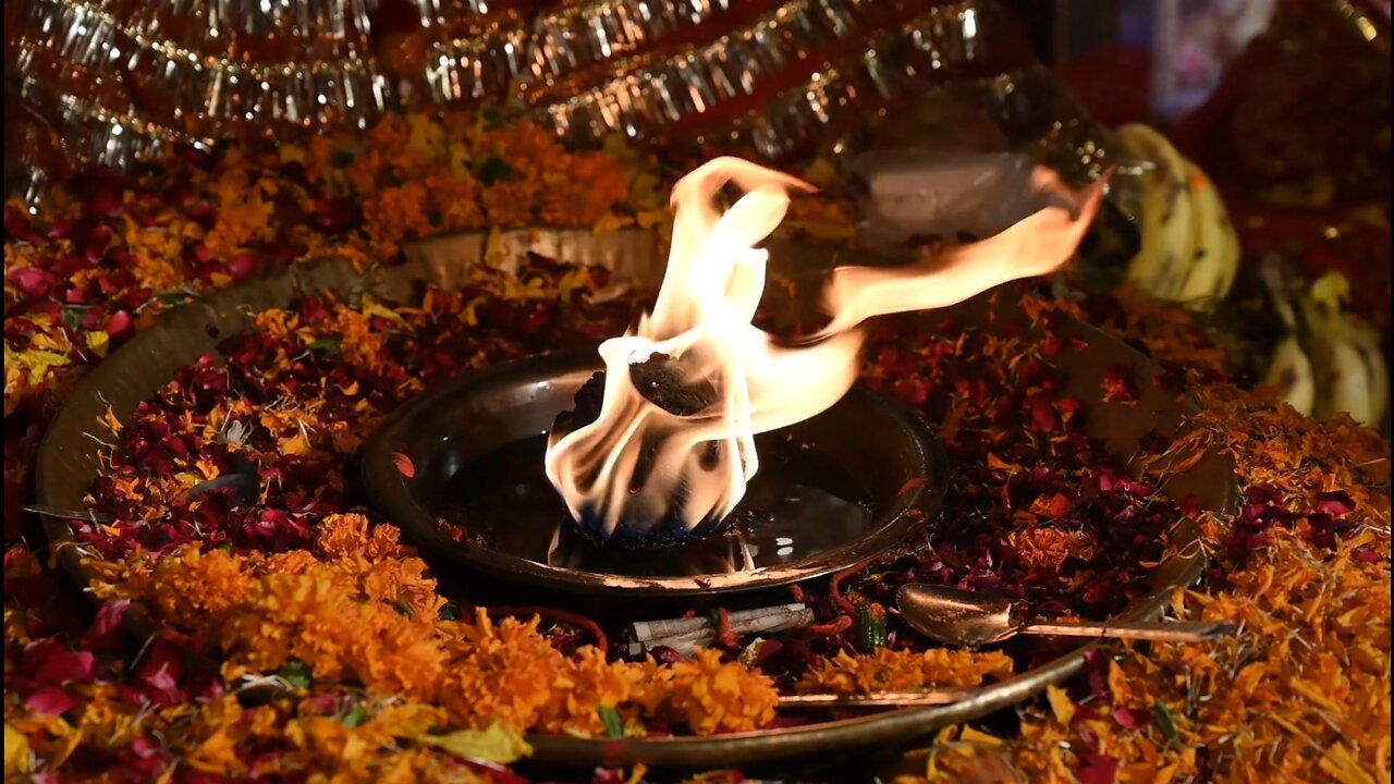 Hindu festival of lights with Candles and Flowers