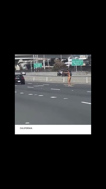 NAKED WOMAN🧟‍♀️SHOOTS AT BUSY TRAFFIC ON SAN FRANCISCO FREEWAY🛣️🚗🚙🚕🔫🧟🐚💫