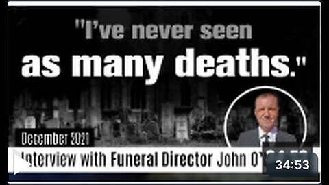 Funeral director John O'Looney of the United Kingdom: “I've never seen so many deaths....”