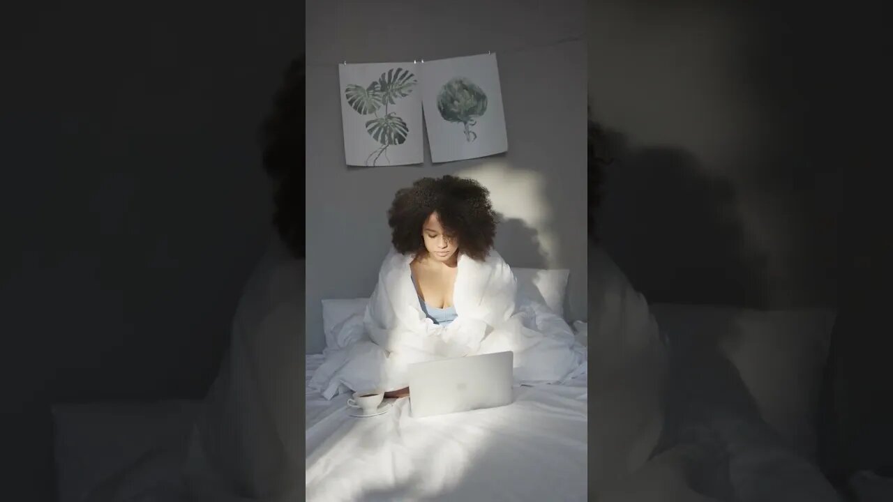 Woman Using Her Laptop While Having Coffee In Bed #billionaire #shorts #hypercars #team #morn