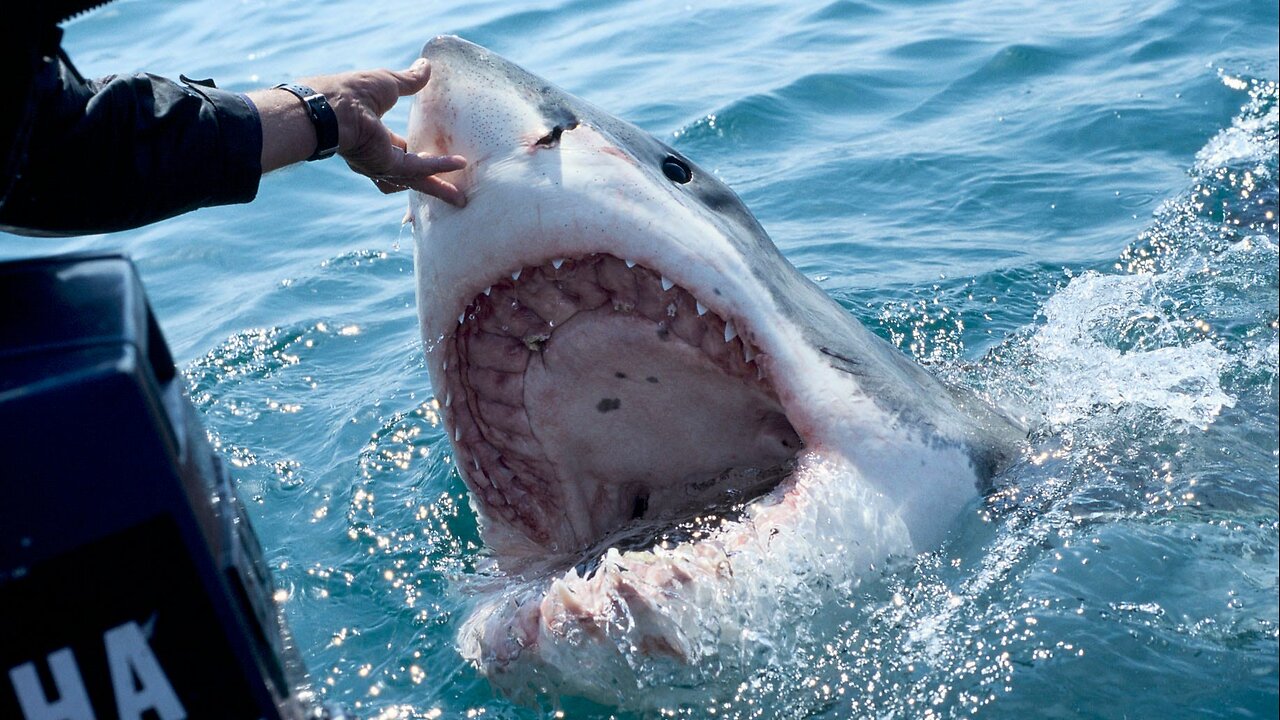 SHARK WARNS IRRESPONSIBLE SCUBA DIVER|GREAT WHITE SHARK|