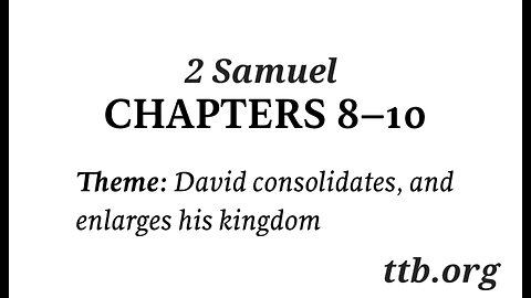 2 Samuel Chapter 8-10 (Bible Study)