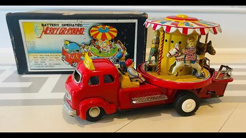 Battery Operated Merry Go Round Truck is Beautiful Tin Overload! 🤯