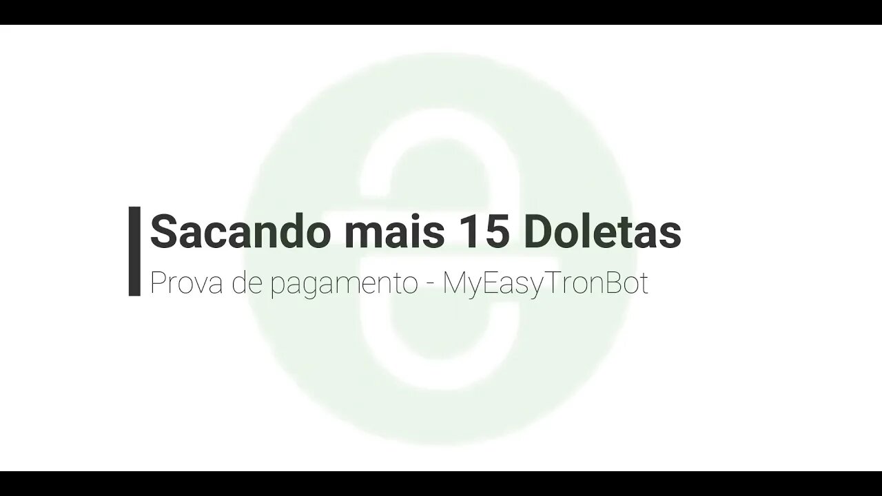 Prova de pagamento - Bot MyEasyTronBot - Bora Conferir e 3000TRX no dia 20/08/21