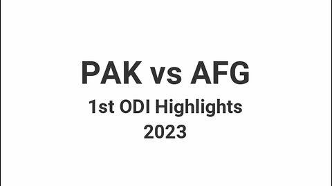 Pakistan Vs Afghanistan 1st ODI's Highlights 2023