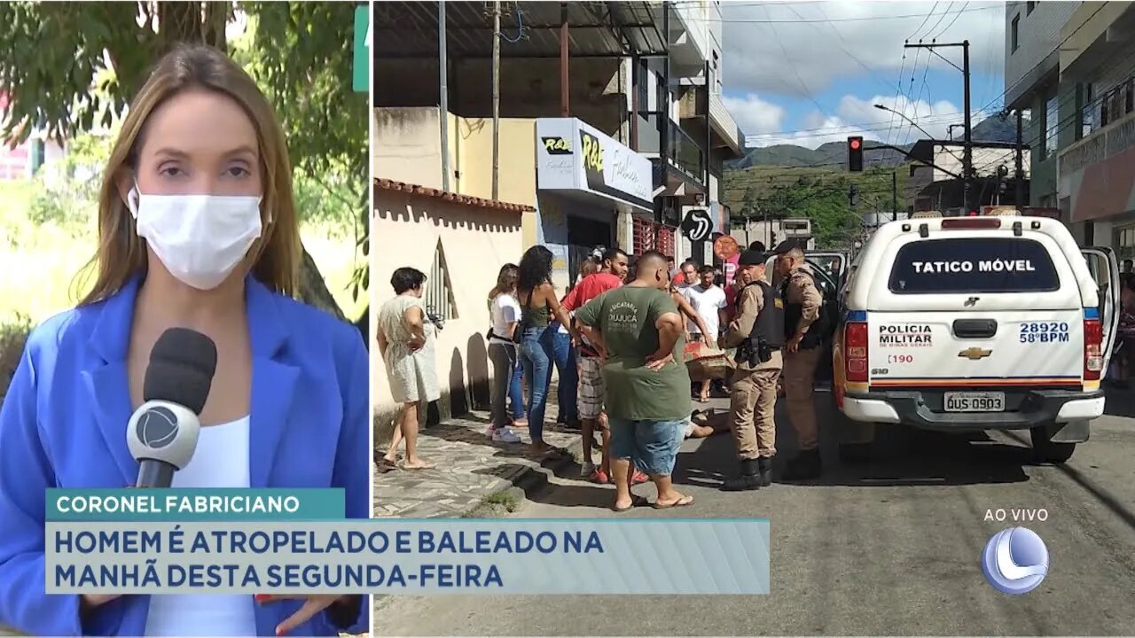 Coronel Fabriciano: homem é atropelado e baleado na manhã desta segunda-feira