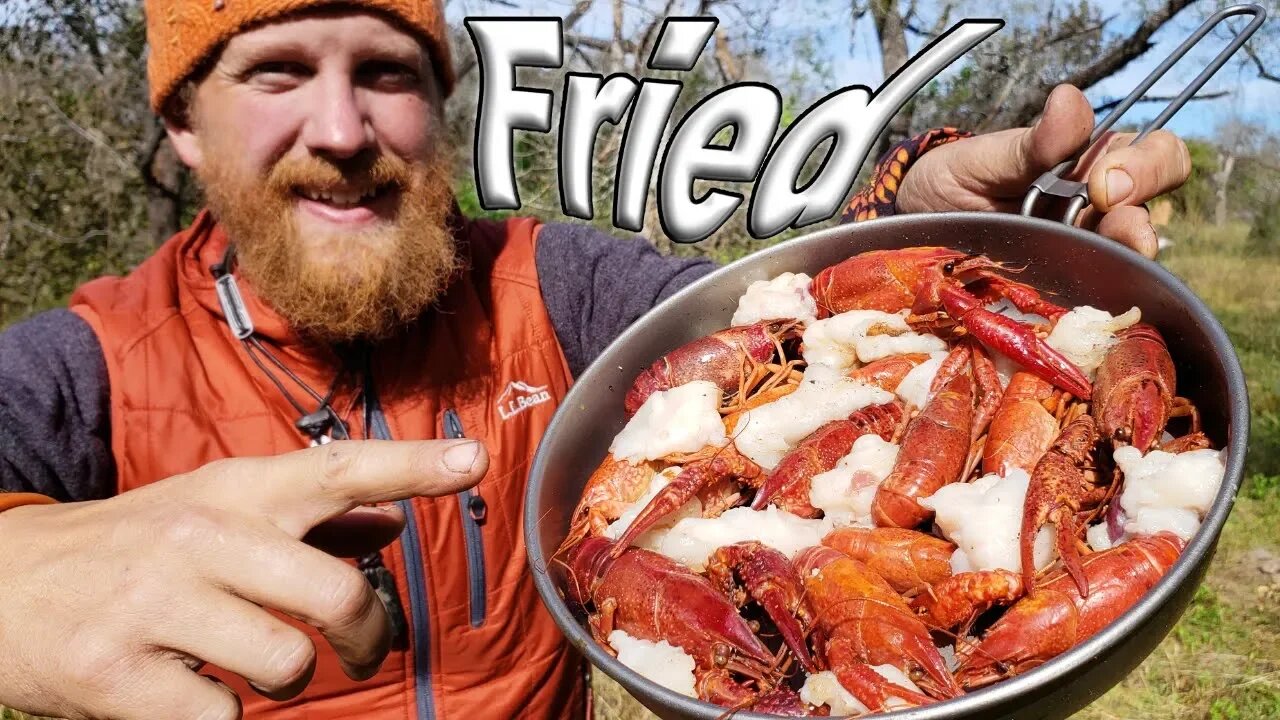 Deep Fried Crawfish In Raccoon Fat - Day 14 of 30 Day Survival Challenge Texas