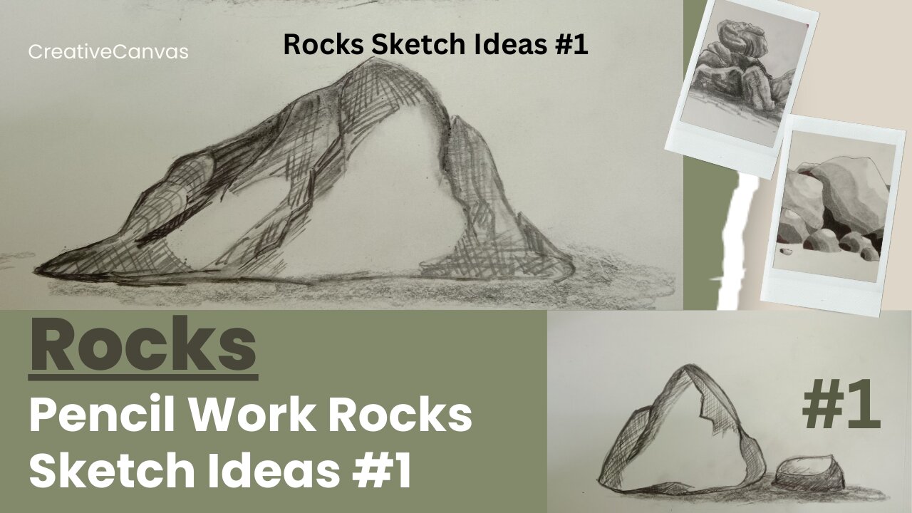 Pencil Work Rocks Sketch Ideas #1