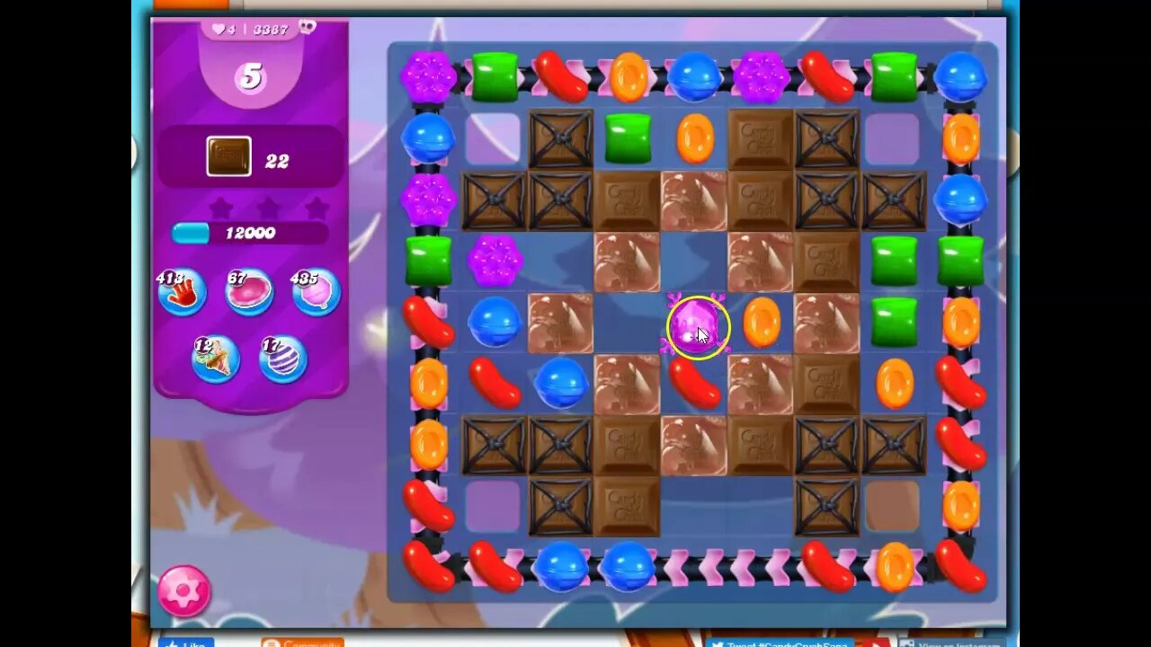 Candy Crush Level 3387 Talkthrough, 6 Moves 0 Boosters