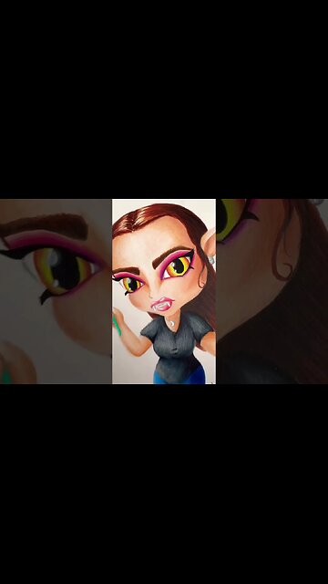 Turning My Friend into a Vampire Chibi 🧛‍♀️ 💄 #shorts #shortsart #chibi