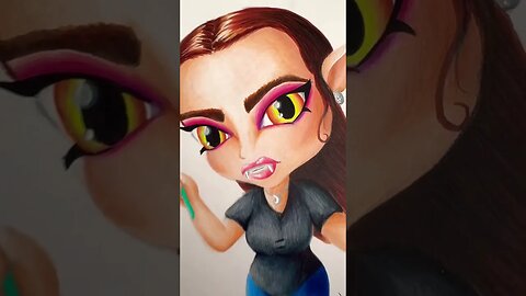 Turning My Friend into a Vampire Chibi 🧛‍♀️ 💄 #shorts #shortsart #chibi