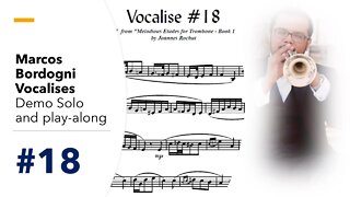 🎺🎺 [TRUMPET VOCALISE ETUDE] Marcos Bordogni Vocalise for Trumpet #18 (Demo Solo and play-along)