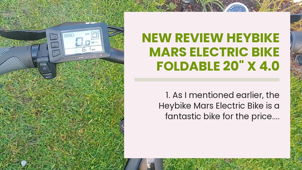 Review Heybike Mars Electric Bike Foldable 20" x 4.0 Fat Tire Electric Bicycle with 500W Motor,...