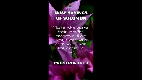 Proverbs 13:3 | Wise Sayings of Solomon