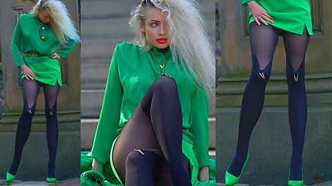 Black Pantyhose Photoshoot in Central Park