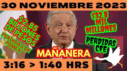 💩🐣👶 AMLITO | Mañanera *Jueves 30 de noviembre 2023* | El gansito veloz 3:16 a 1:40.