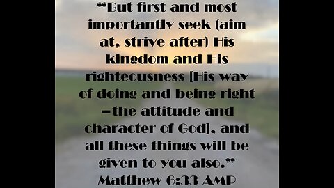 Seek First The Kingdom