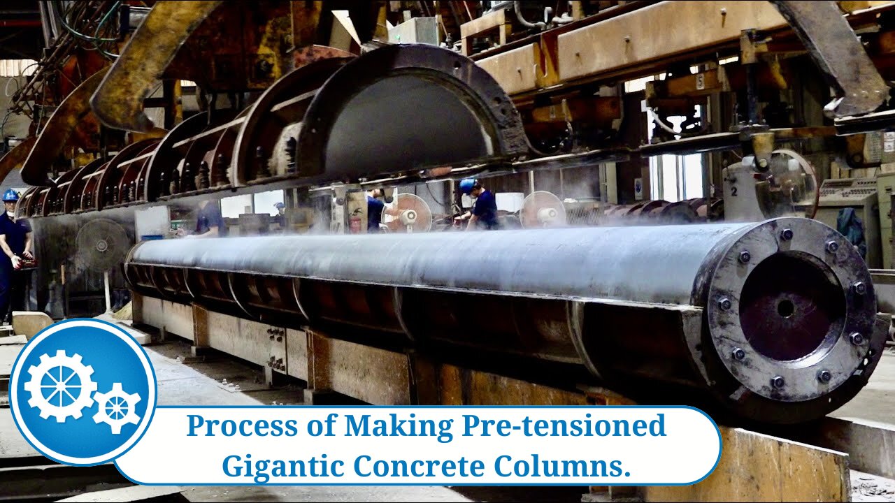 Process of Making Pre-tensioned Gigantic Concrete Columns.