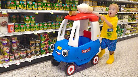 Chris and Mom try to find healthy ice cream in supermarket