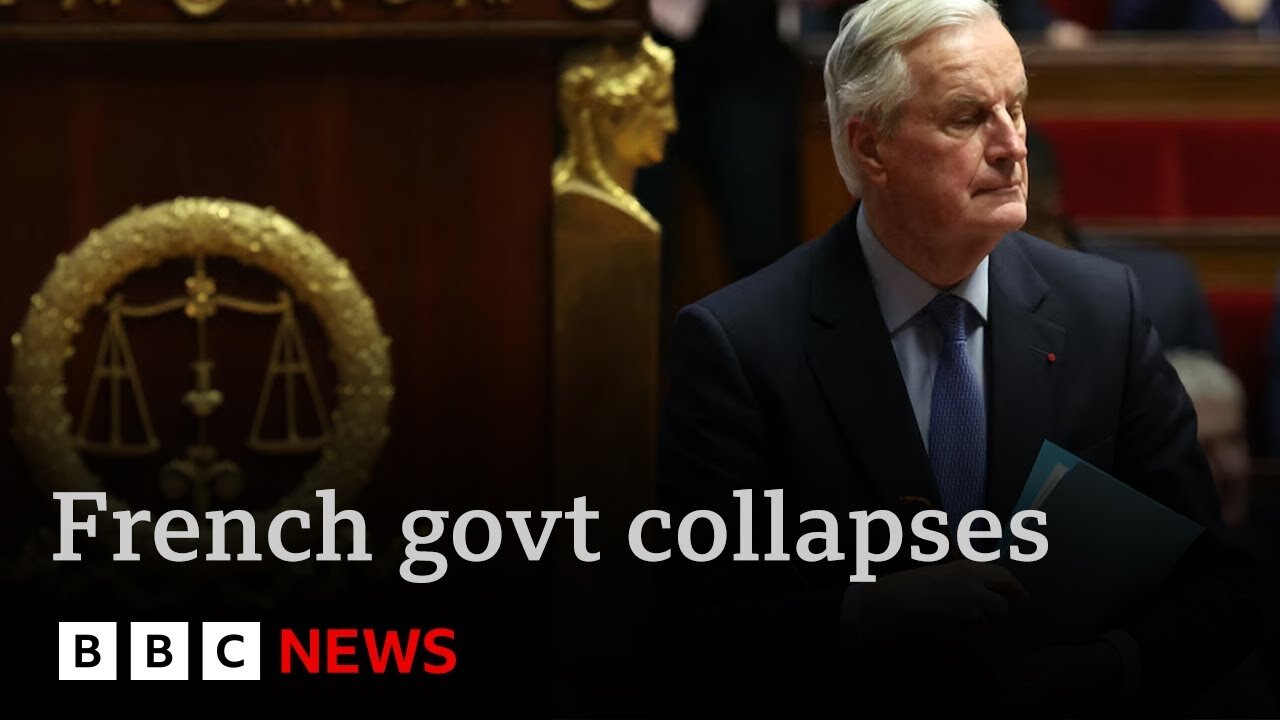 French government collapses as PM Michel Barnier loses confidence vote | BBC News