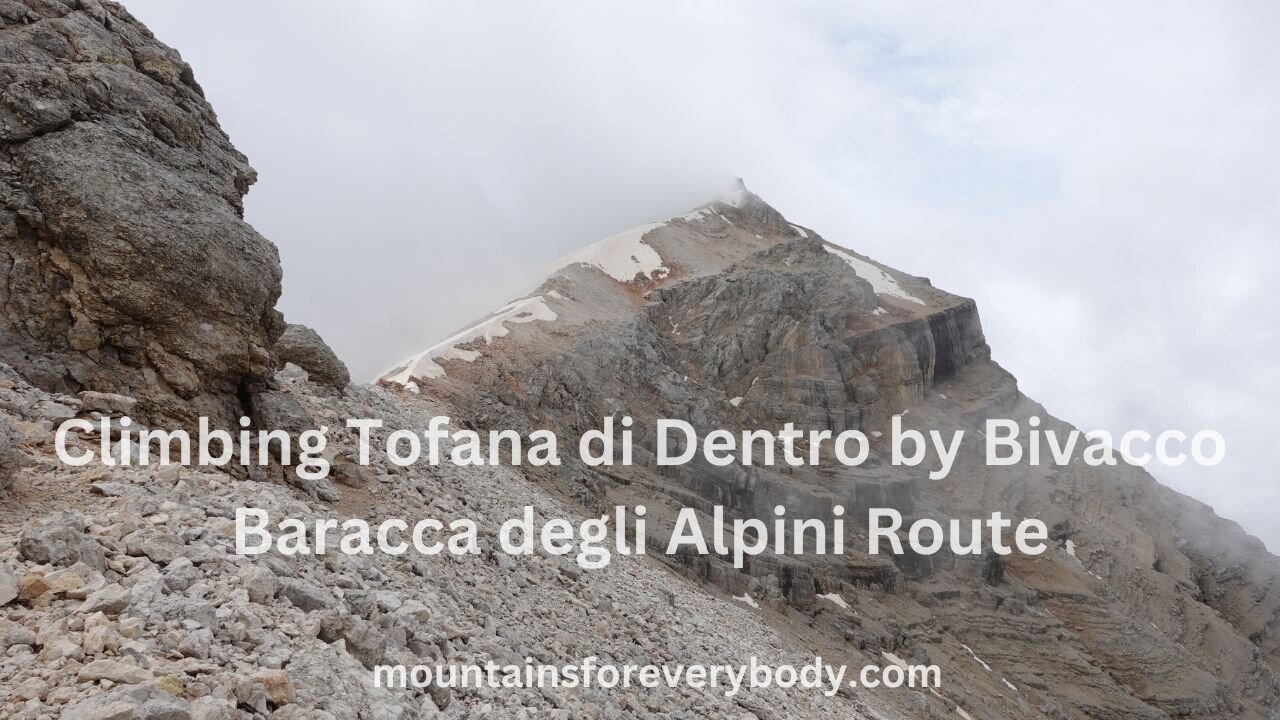 Climbing Closed Mountain: Tofana di Dentro by Barraca degli Alpini Route