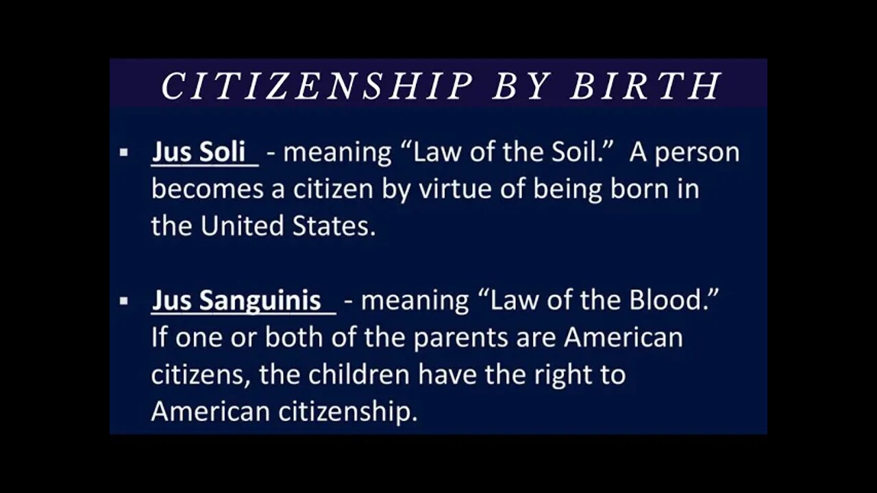 Excerpt: "Citizenship Through: Jus Soli and Jus Sanguinis"