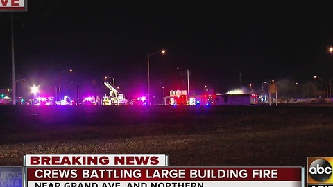 Crews battling large building fire in Glendale