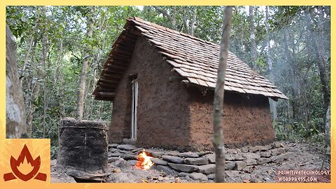 Primitive Technology- Tiled Roof Hut