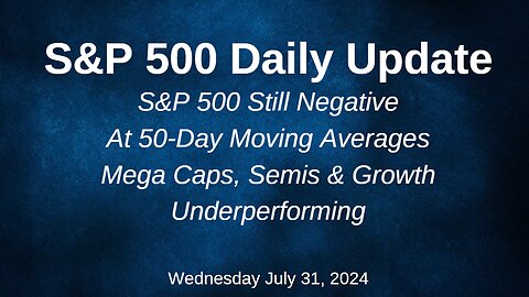 S&P 500 Daily Market Update for Wednesday July 31, 2024