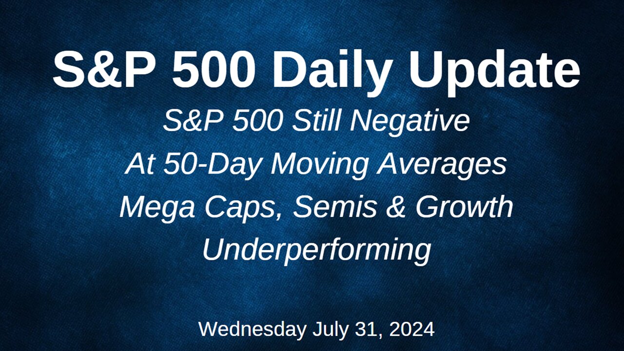 S&P 500 Daily Market Update for Wednesday July 31, 2024