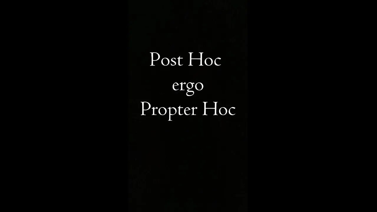Post Hoc ergo Propter Hoc #philosophy #criticalthinking #shorts #post #fallacy