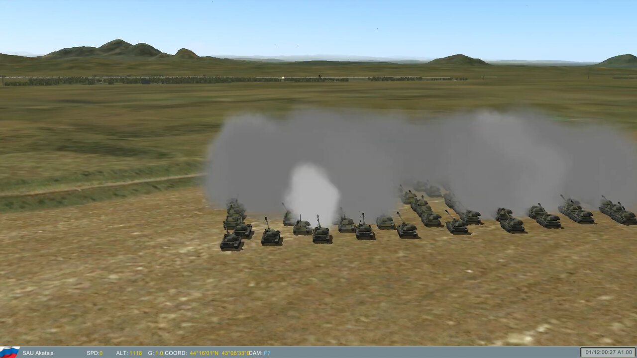 100 2S3 Akatsiya self-propelled guns opened fire simultaneously, destroying the airbase
