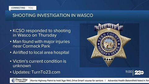 Man shot, injured at corner of Cormack Park in Wasco