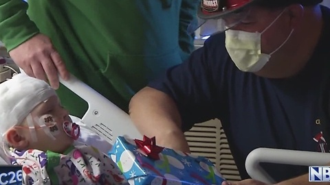 Green Bay firefighters deliver toys to children in the hospital
