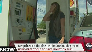 Gas prices on the rise just before holiday travel