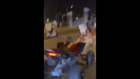 biker goes flying...😱😱