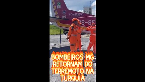 Retorno do terremoto da Turquia Síria de bombeiros de Minas Gerais
