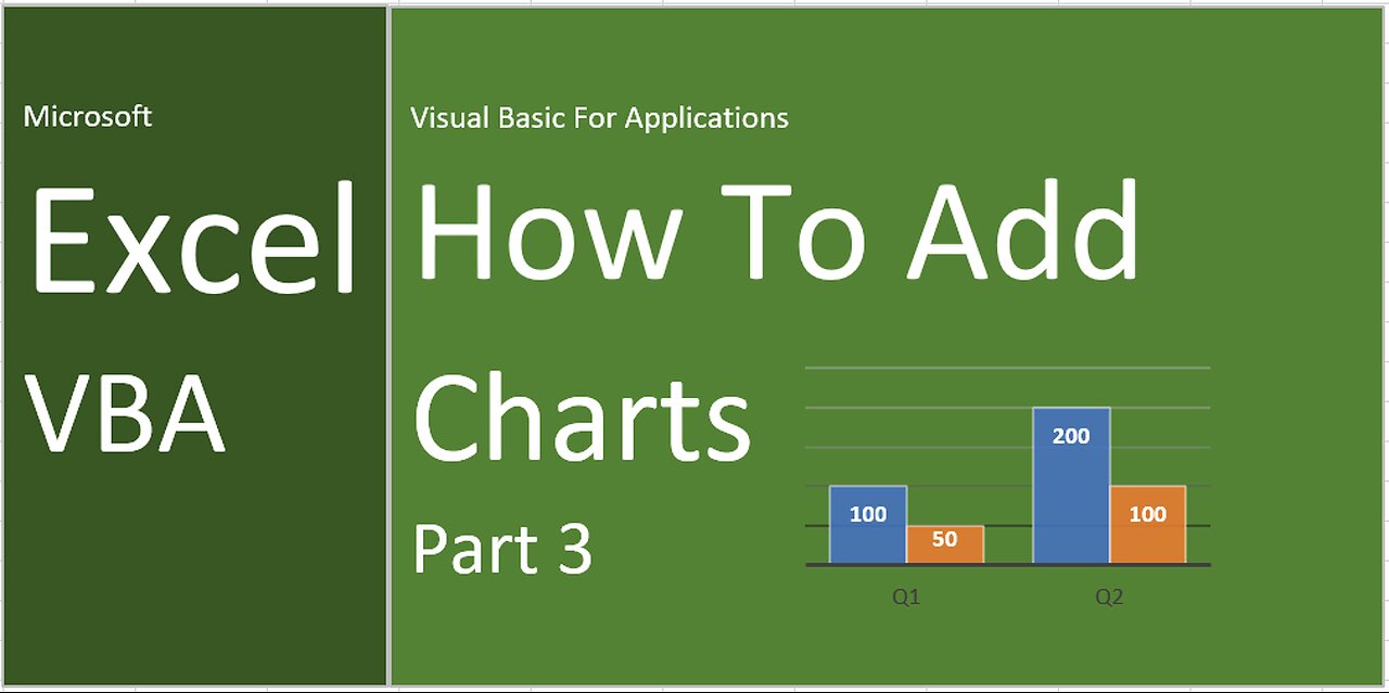 Excel | VBA | How To Add, Embed Charts | Part 3