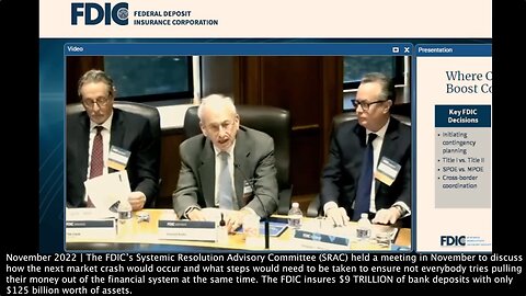 CBDCs | If All FDIC Banks Were About to Take Your Money Via Bail-Ins Would You Want to Know? | "I Think You Scare the Public If You Put This Out. Should I Be Concerned About My Bank." - The FDIC’s Systemic Resolution Advisory Committee 11/22/2